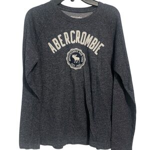 Boy’s Abercrombie Kids Sz 13/14 Knit Top Long Sleeve Dark Gray Cotton Blend